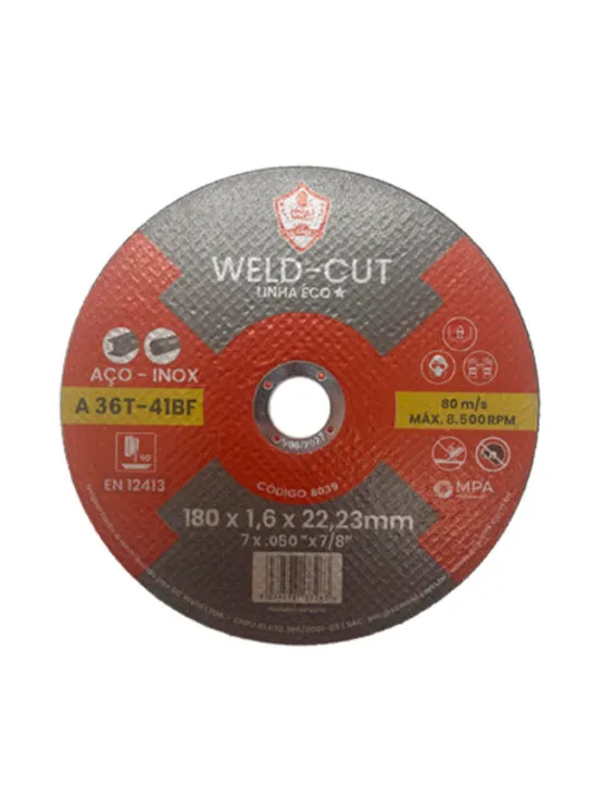 Disco de Corte Fino WELD CUT 7″ X 1,6MM X 7/8″ ECO